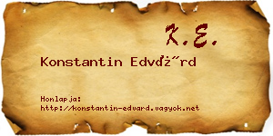 Konstantin Edvárd névjegykártya